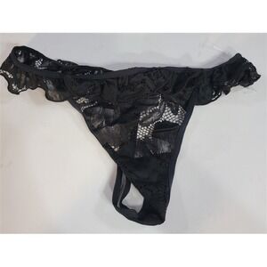 NWOT Parisian XS Lace Thong Panty Black 118899